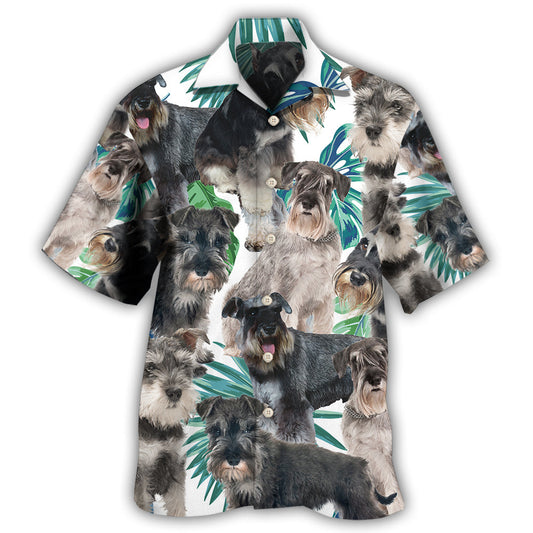 Schnauzer Dog Tropical Leaf Pattern – Hawaiian Shirt