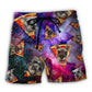 Schnauzer Galaxy Pizza Fun Art - Beach Short