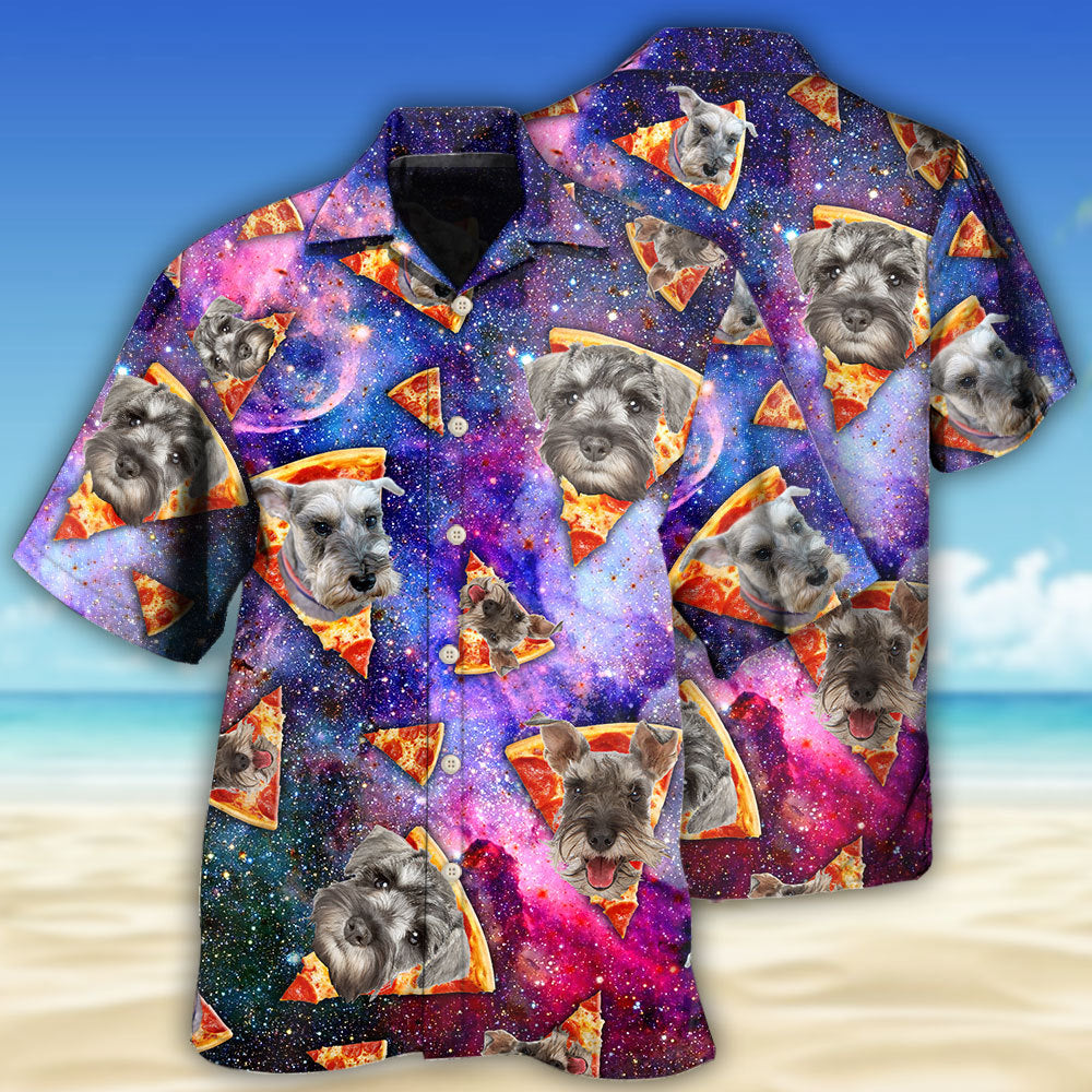 Schnauzer Dog Galaxy Pizza Fun Art – Hawaiian Shirt