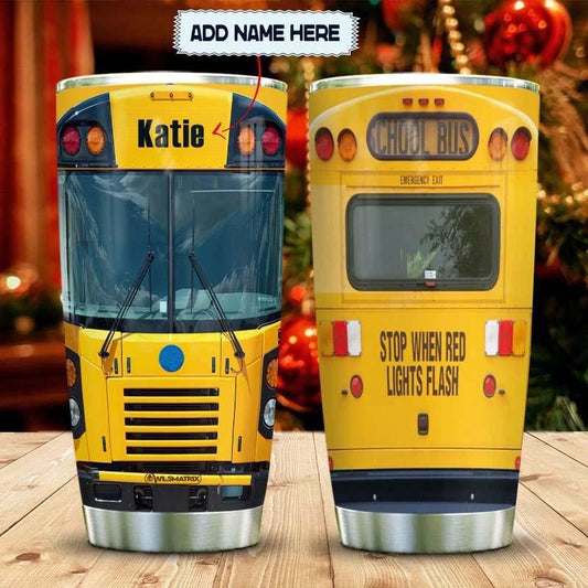 School Bus Head Personalized 20 Oz Tumbler For Travel Gifts