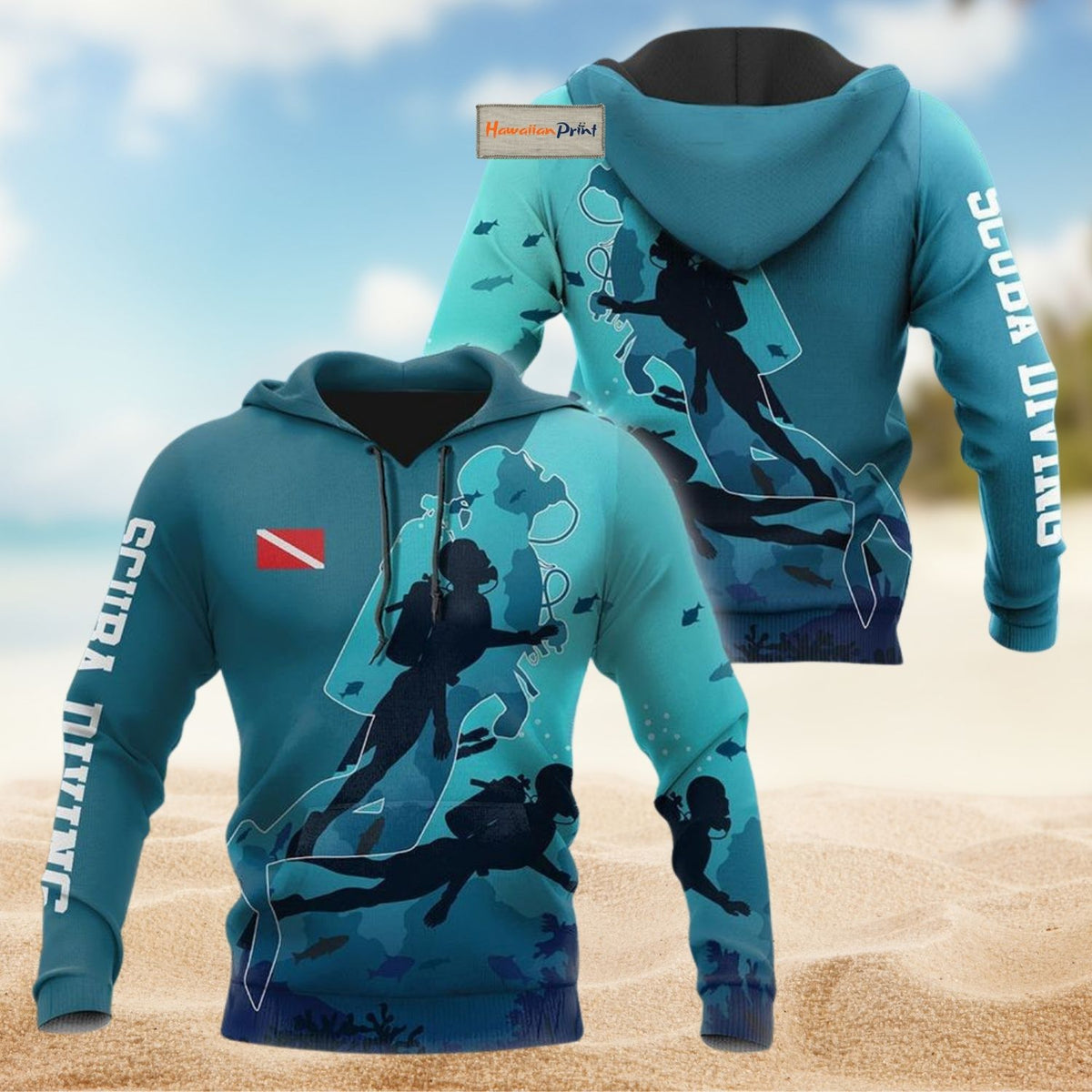 Scuba Diving Is My Life Quote Art – 3D Hoodie