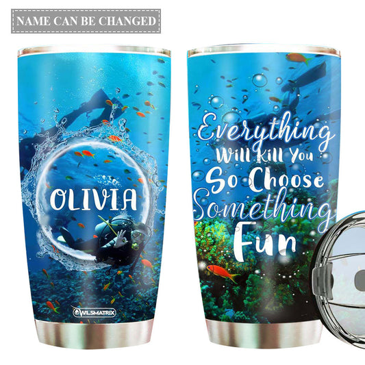 Diving Adventure Personalized 20 Oz Tumbler For Travel Gifts