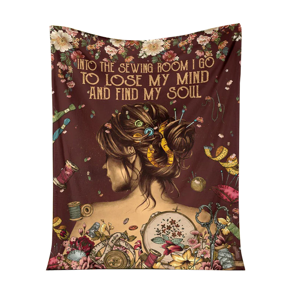 Sewing Into The Sewing Room 50 x 60 Inch Flannel Blanket For Cozy Bedroom And Sofa Decor