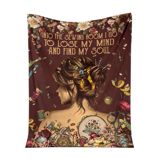 Sewing Into The Sewing Room 50 x 60 Inch Flannel Blanket For Cozy Bedroom And Sofa Decor