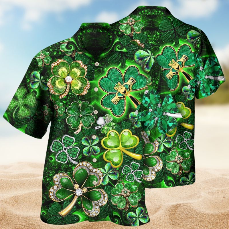 Shamrock Irish Leaf Diamond Style – Hawaiian Shirt