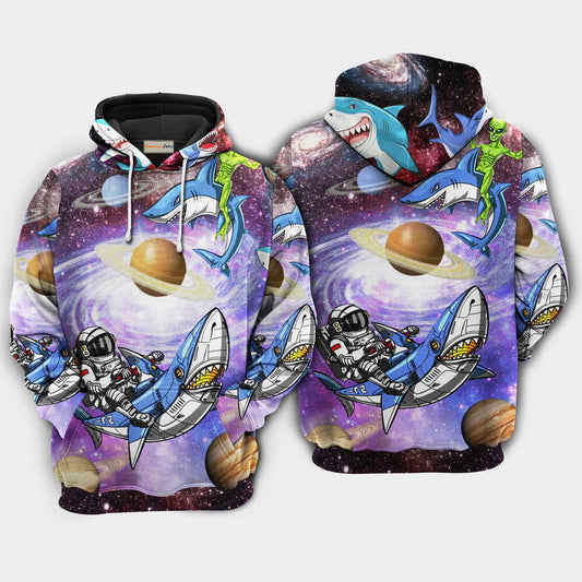 Shark Alien Space Art – 3D Hoodie
