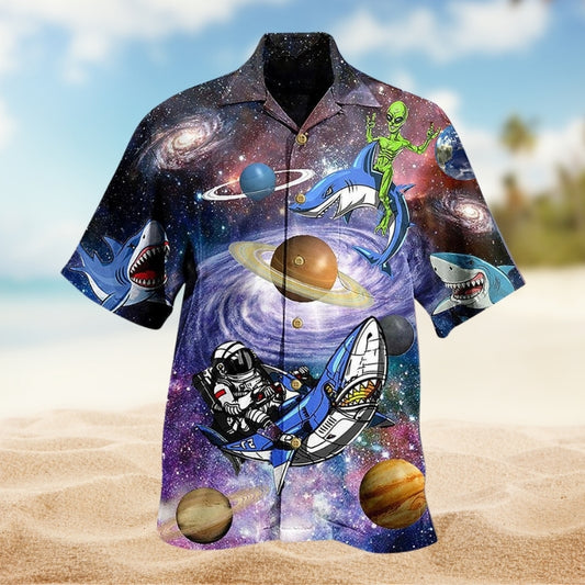 Shark Alien Space Limited Edition – Hawaiian Shirt