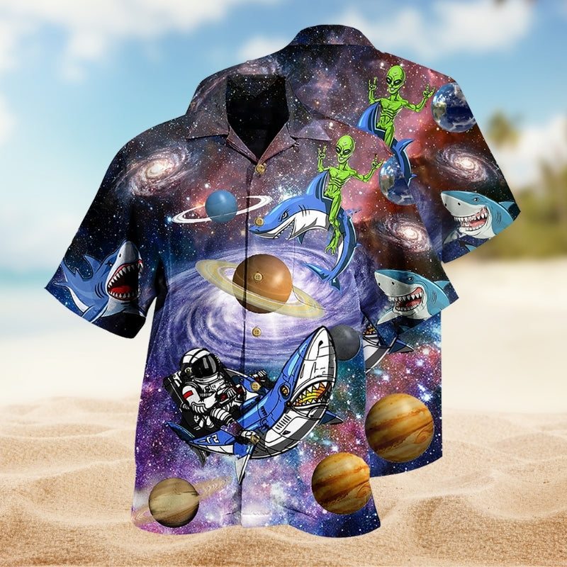 Shark Alien Space Limited Edition – Hawaiian Shirt