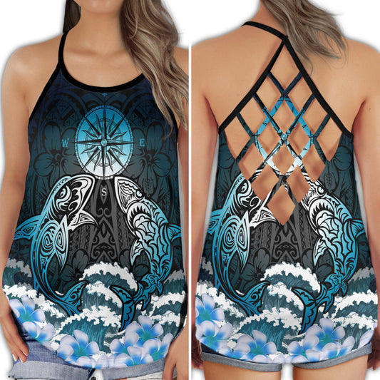 Shark Ocean Predator Amazing Marine Life Art Style - Hollow Tank Top