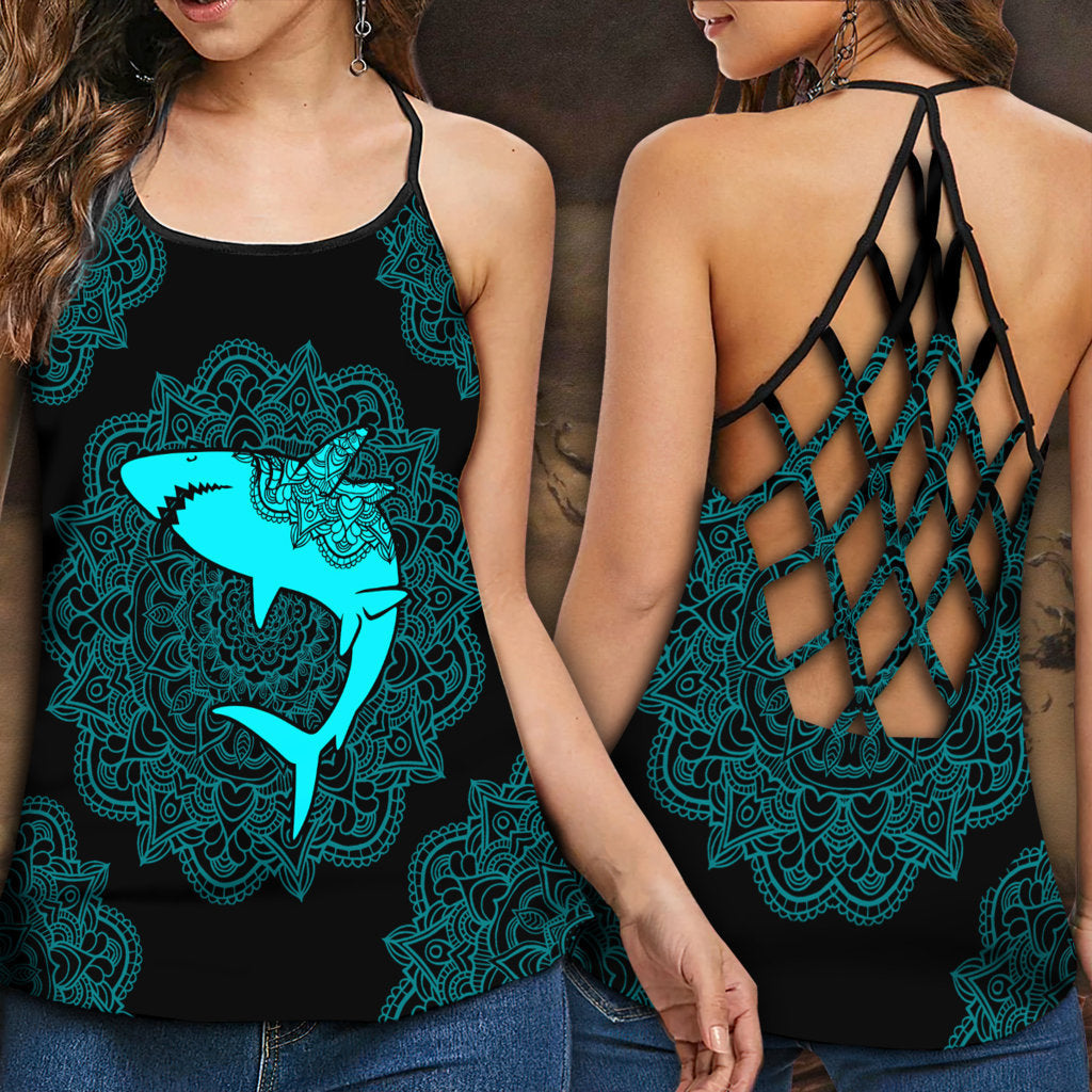 Blue Shark Ocean Lover – Hollow Tank Top