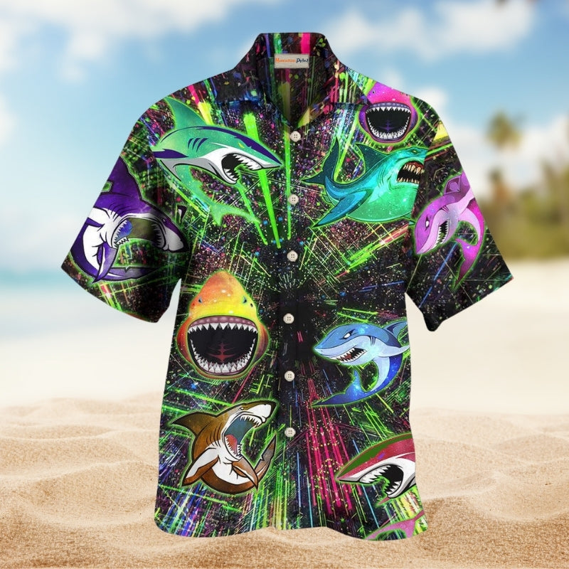 Shark Angry Neon Style Limited Edition – Hawaiian Shirt