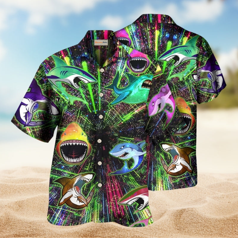 Shark Angry Neon Style Limited Edition – Hawaiian Shirt