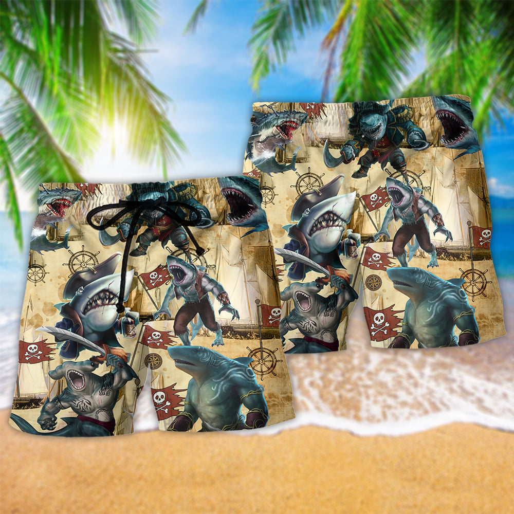 Shark Be Jawsome Fun Ocean Style – Beach Short
