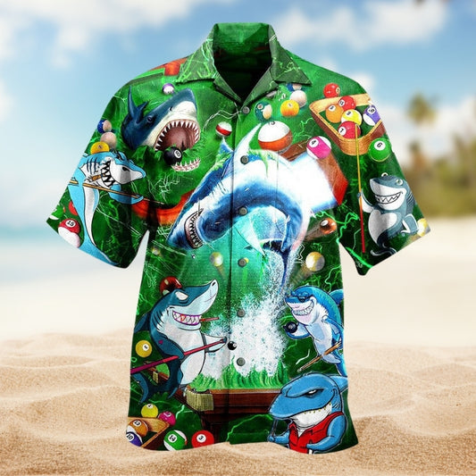 Shark It Takes Balls To Play Pool Limited Edition – Hawaiian Shirt