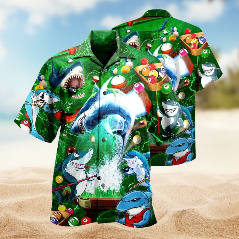 Shark It Takes Balls To Play Pool Limited Edition – Hawaiian Shirt