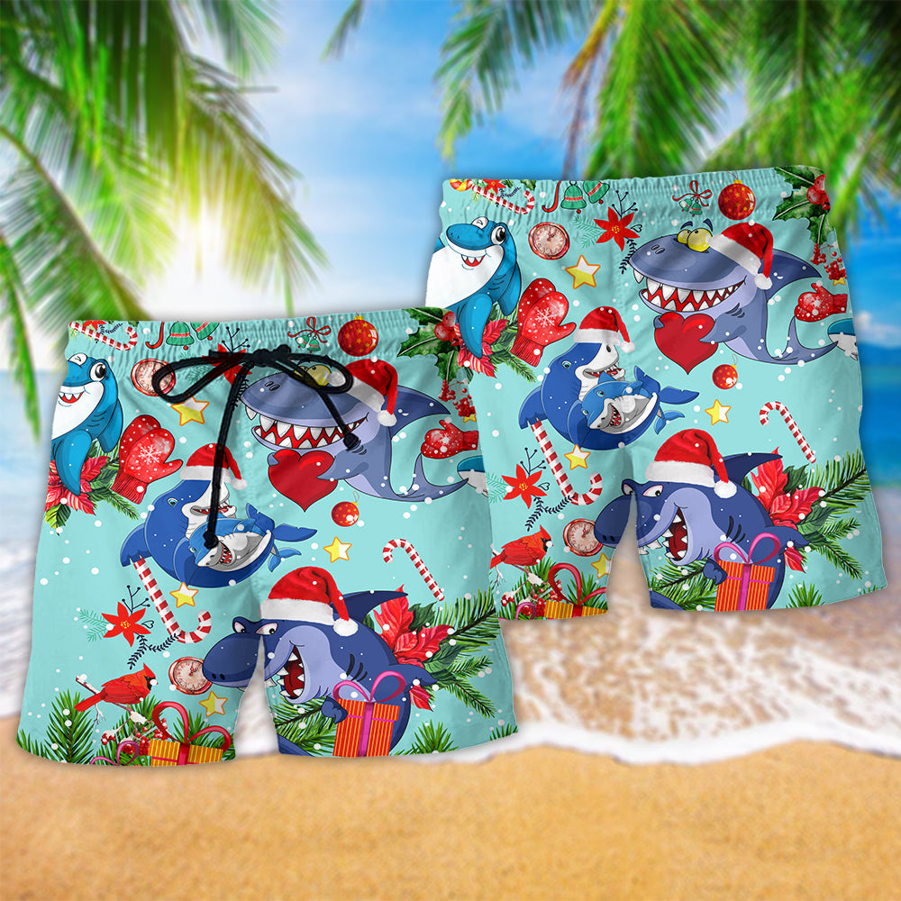 Shark Christmas Ocean Theme – Beach Short