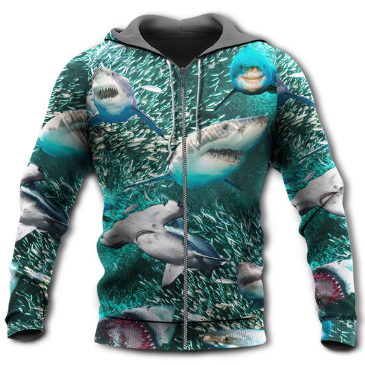 Shark Love Ocean Style - 3D Hoodie