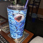 Shark Loves Ocean Personalized 20 Oz Tumbler For Coffee Travel And Daily Use