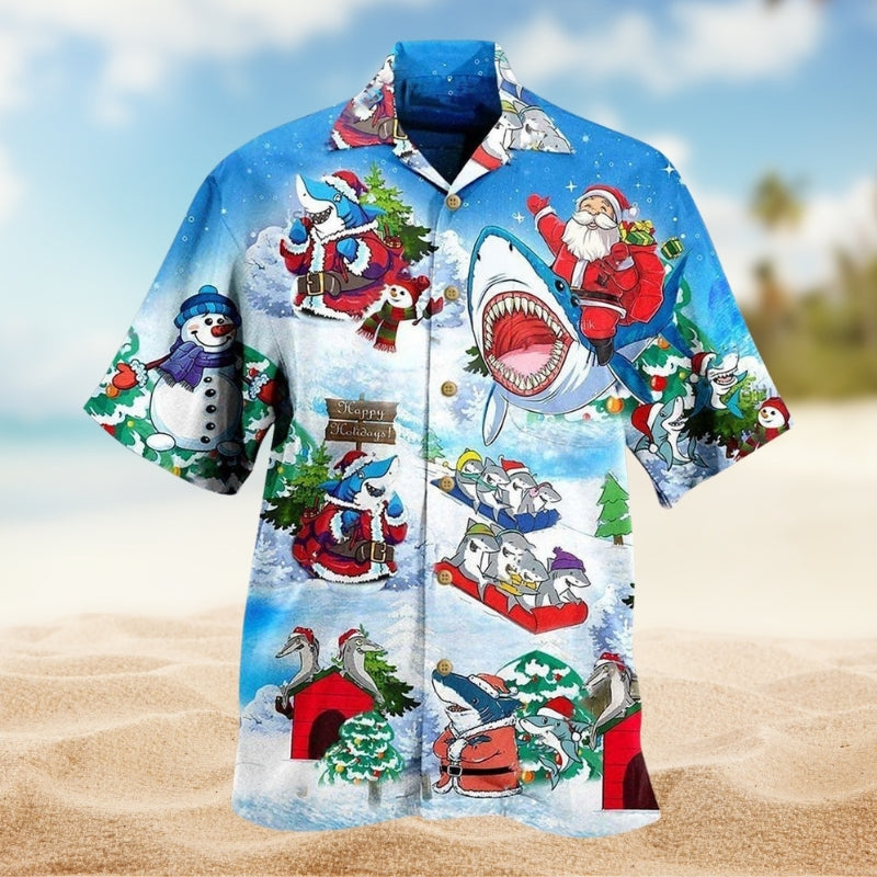 Shark Santa Love Christmas Limited Edition – Hawaiian Shirt