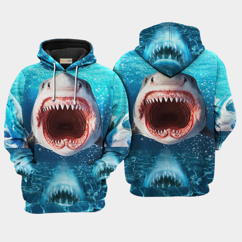 Shark Show Your Teeth Ocean Art – 3D Hoodie
