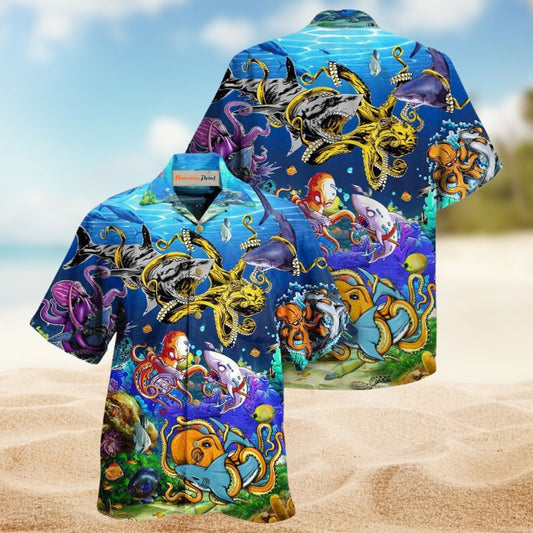 Shark Vs Octopus Edition – Hawaiian Shirt