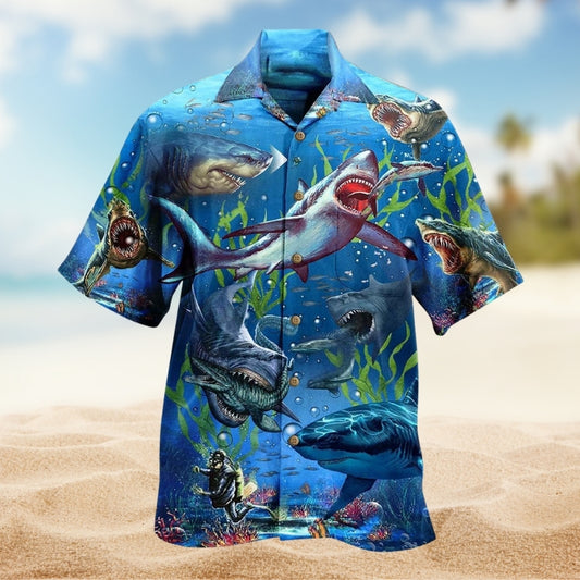 Shark What If Megalodon Was Alive Limited Edition – Hawaiian Shirt