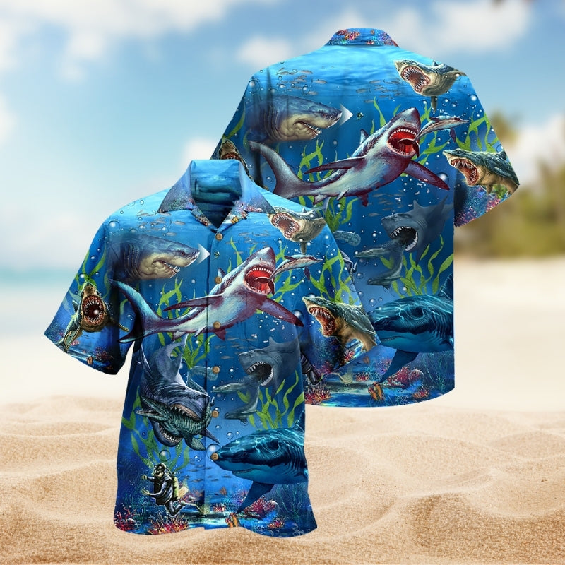 Shark What If Megalodon Was Alive Limited Edition – Hawaiian Shirt