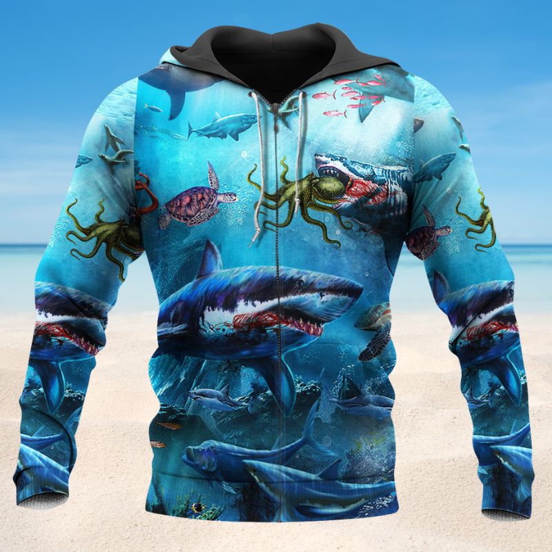 Shark Assassin Ocean Style - 3D Hoodie2