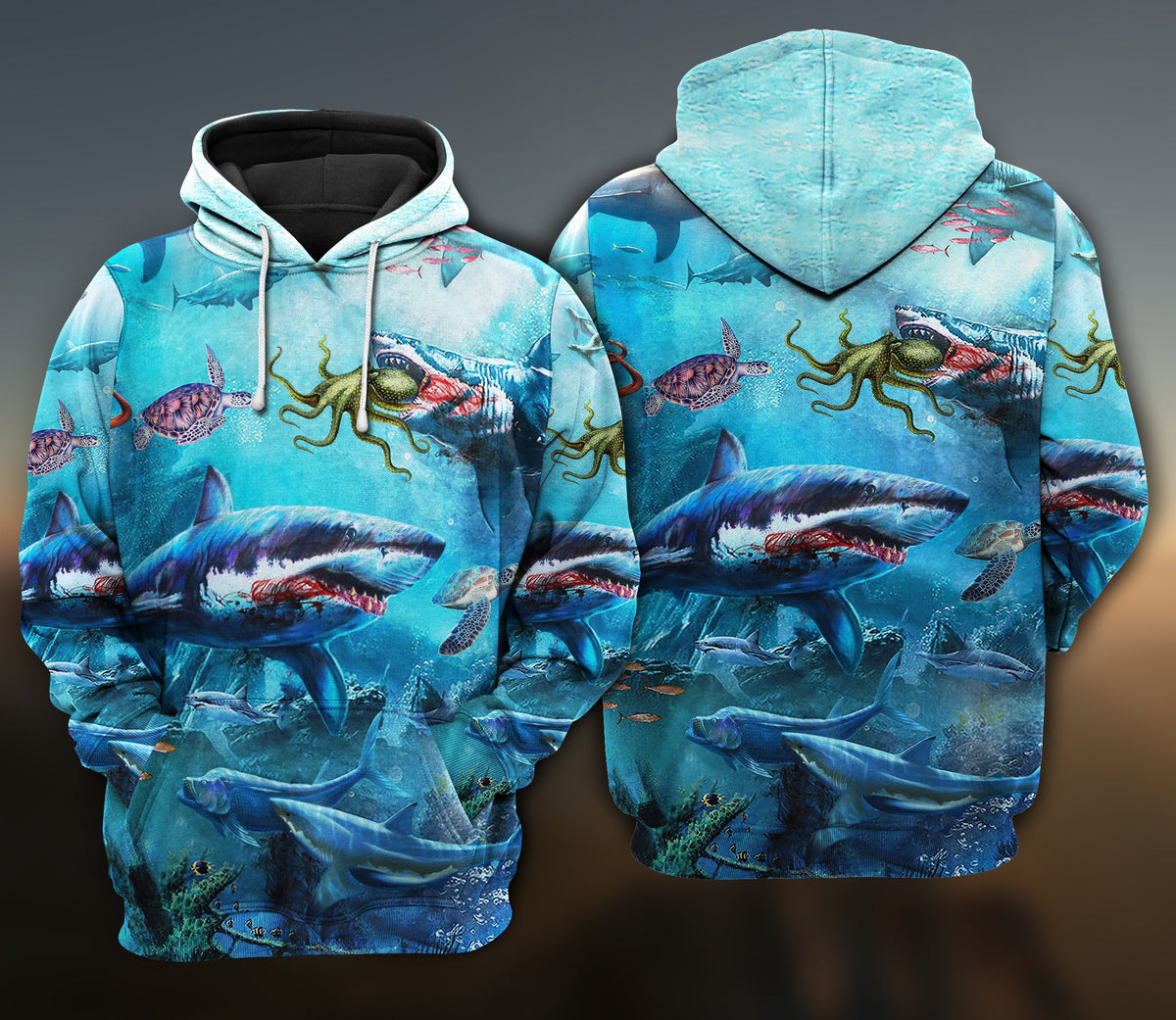 Shark Assassin Style Ocean Art – 3D Hoodie