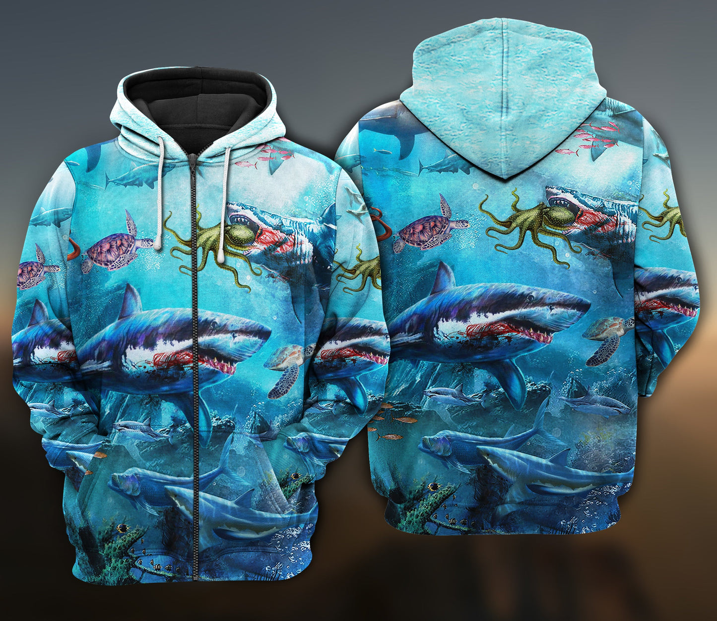 Shark Assassin Style Ocean Art – 3D Hoodie