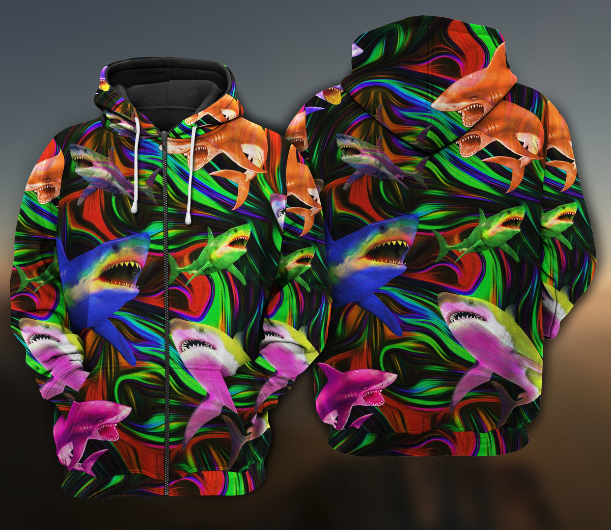 Shark Style Lover Ocean Art – 3D Hoodie