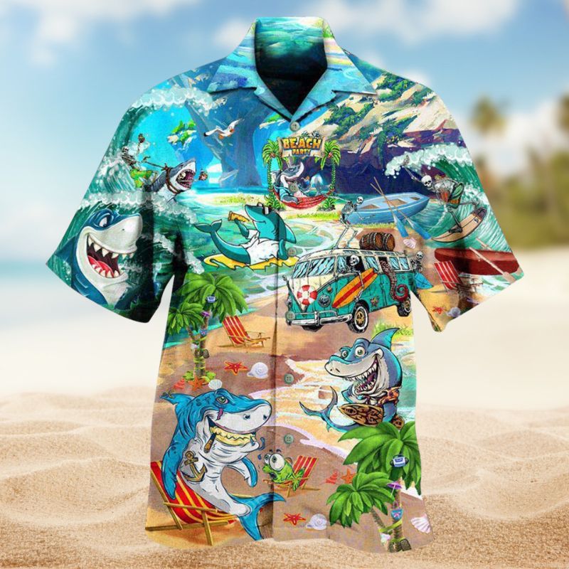 Sharks And Skeletons Beach Party Edition – Hawaiian Shirt