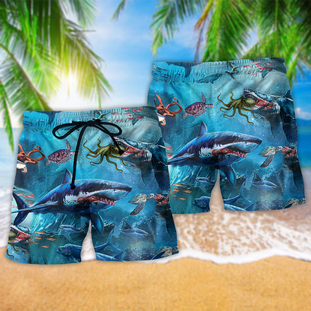 Shark Blue Assassin Style – Beach Short