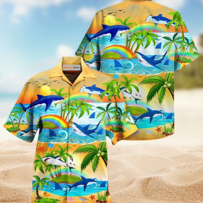 Sharks Bright Rainbow Edition – Hawaiian Shirt