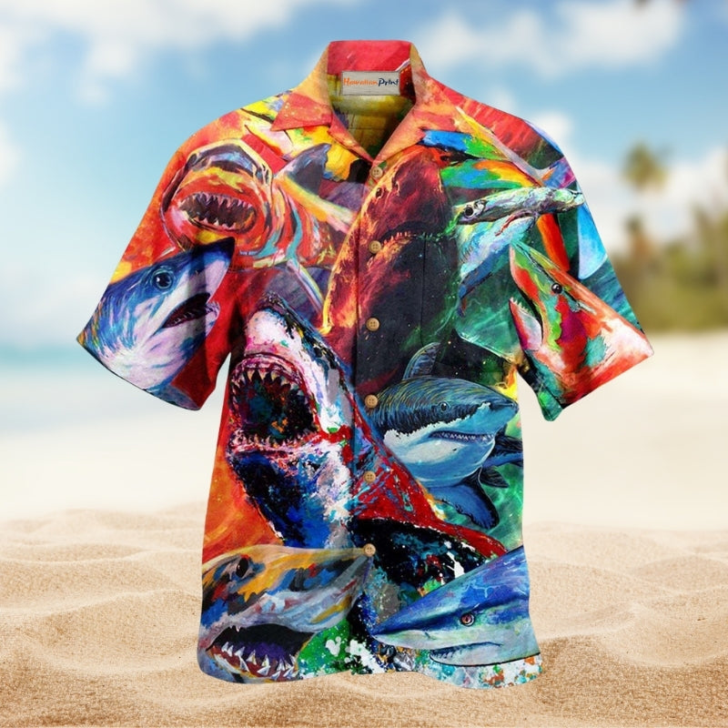 Sharks Colorful Just Wanna Have Fun Limited Edition – Hawaiian Shirt