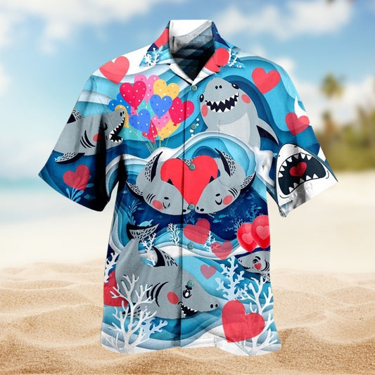 Sharks Couple Love Style Limited Edition – Hawaiian Shirt