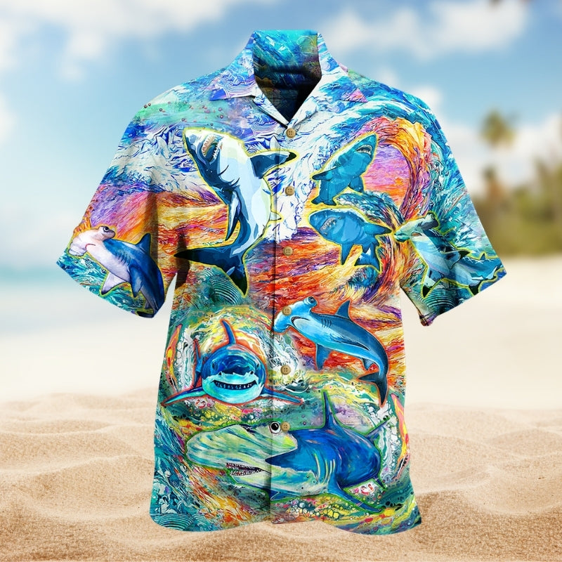 Sharks Painting Color Limited Edition – Hawaiian Shirt