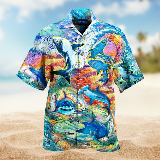 Sharks Painting Color Limited Edition – Hawaiian Shirt