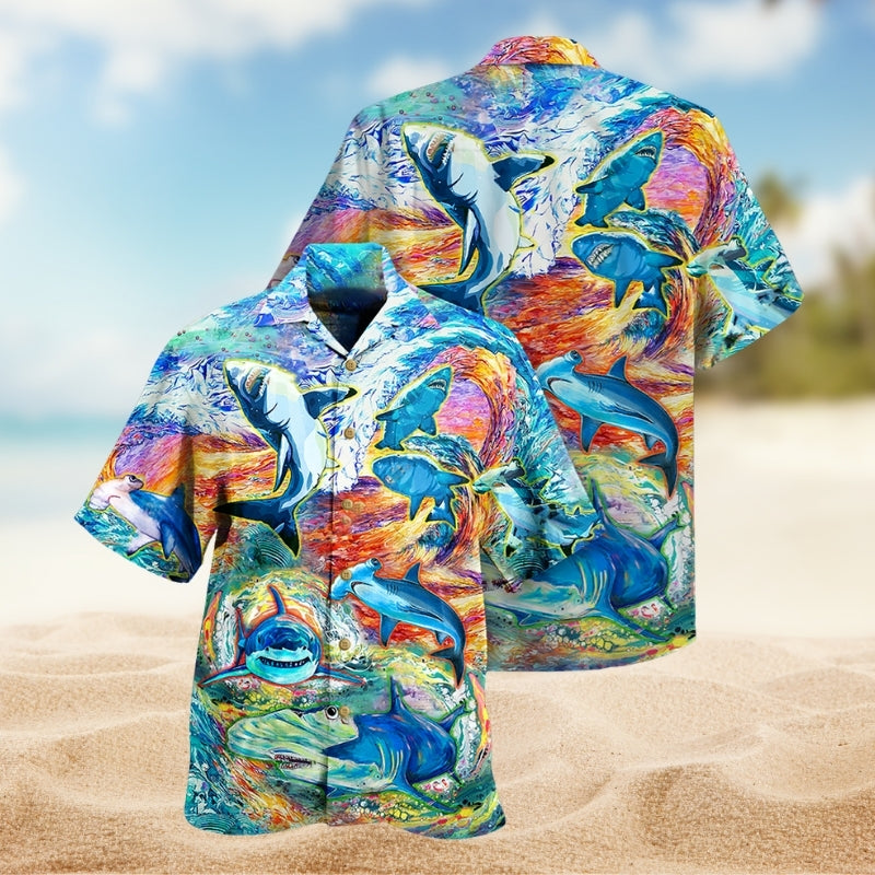 Sharks Painting Color Limited Edition – Hawaiian Shirt