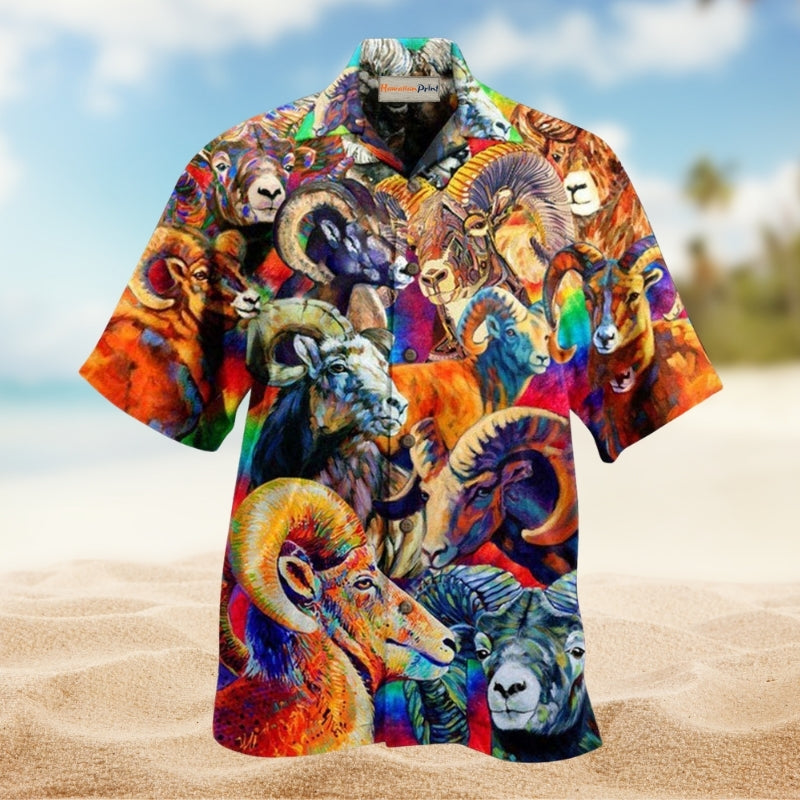 Sheep Colorful Big Horn Edition – Hawaiian Shirt