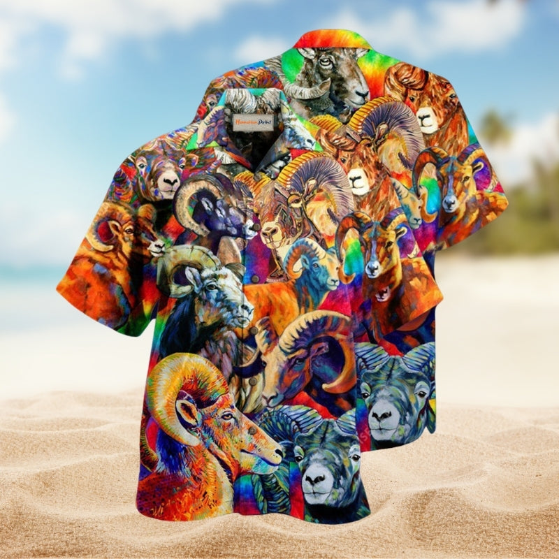 Sheep Colorful Big Horn Edition – Hawaiian Shirt