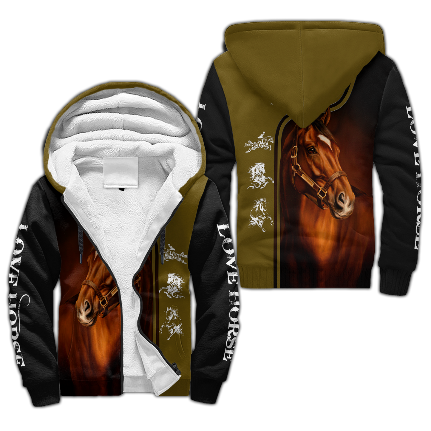 Green Horse Love 3D Art – 3D Hoodie