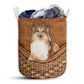Shetland Sheepdog Rattan Teaxture - Laundry Basket - Owls Matrix LTD