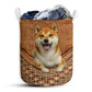 Shiba Dog Rattan Teaxture - Laundry Basket - Owls Matrix LTD