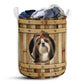 Shih Tzu - Wooden Barrel - Laundry Basket - Owls Matrix LTD