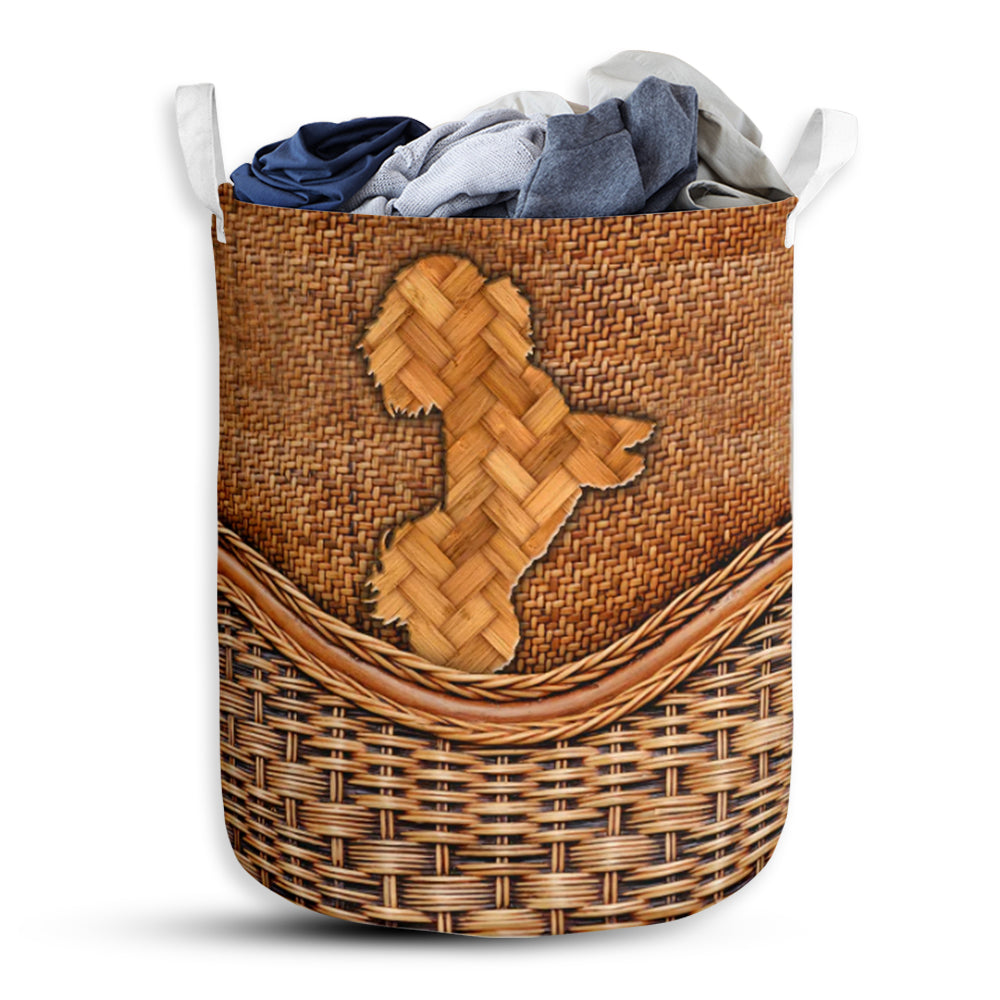 Shih Tzu Dog V2 Rattan Teaxture - Laundry Basket - Owls Matrix LTD