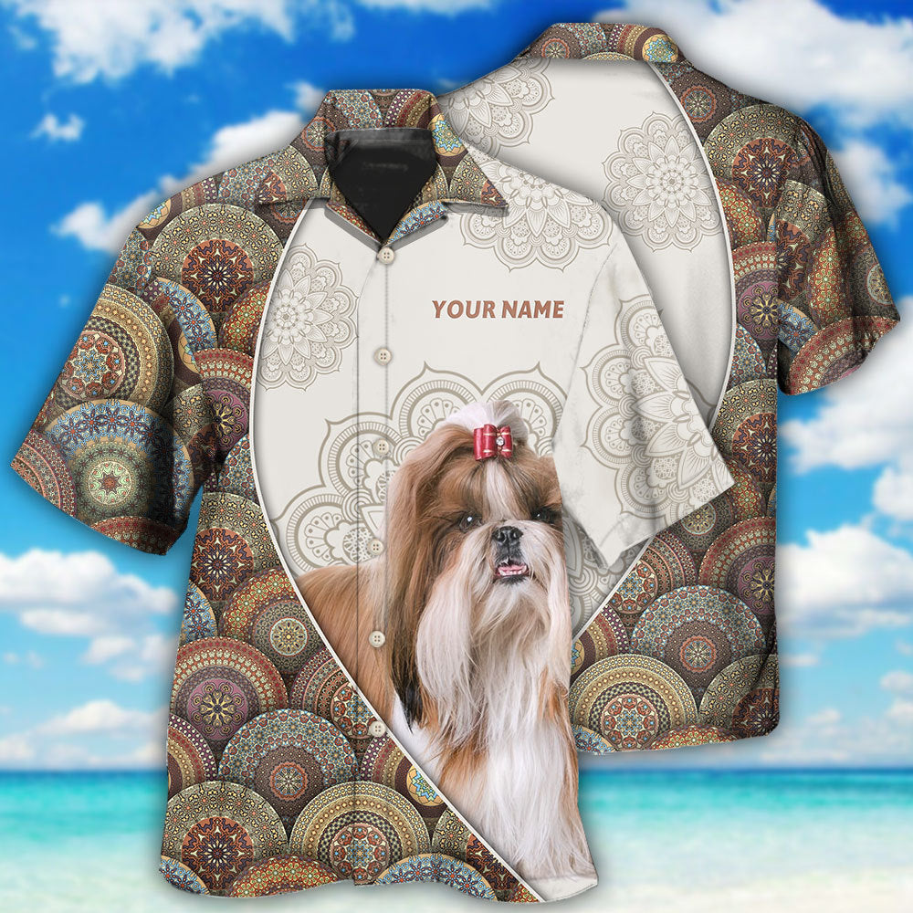 Shih Tzu Mandala Art Pattern – Hawaiian Shirt