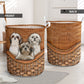 Shih Tzu Dog Rattan Teaxture So Cute - Laundry Basket - Owls Matrix LTD