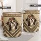 Shih Tzu Wickerwork Hole - Laundry Basket - Owls Matrix LTD
