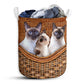 Siamese Cat V3 Rattan Teaxture - Laundry Basket - Owls Matrix LTD